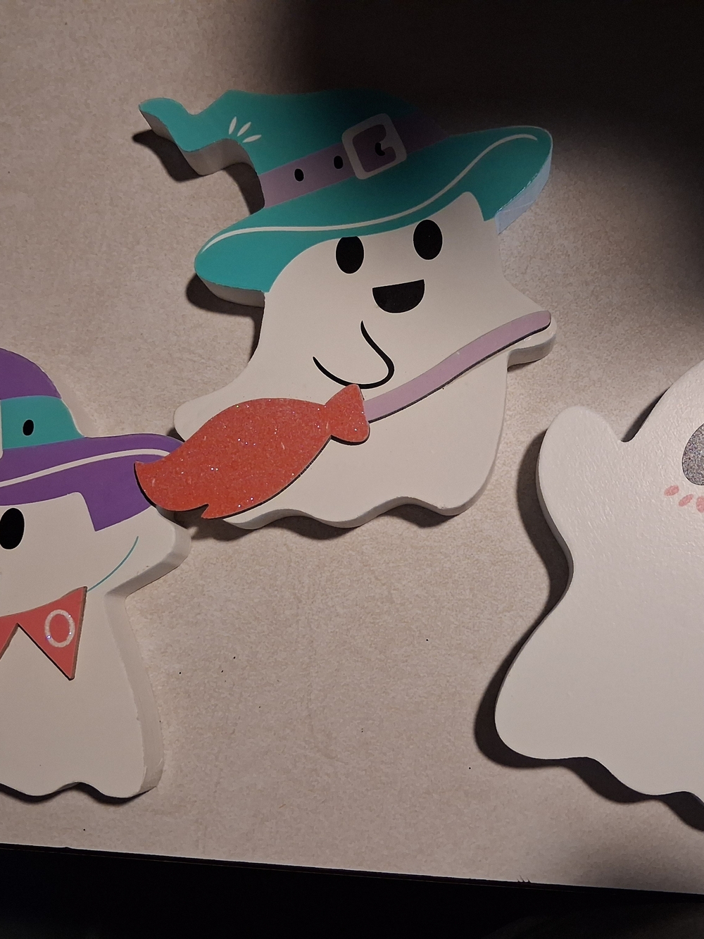 Cute Witch Ghost Wooden Decor-3 -